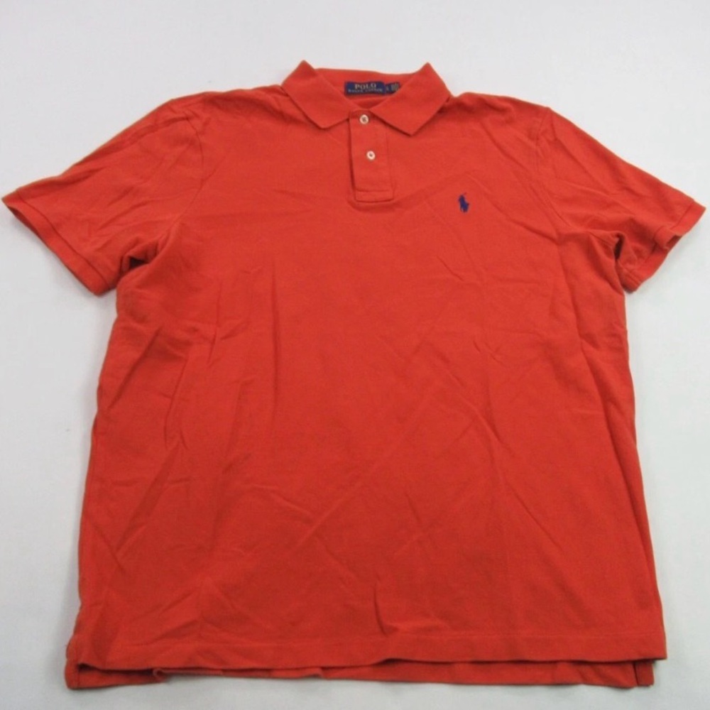 Polo Ralph Lauren Mens Classic Fit Soft Cotton Polo in Orange Sz Medium
